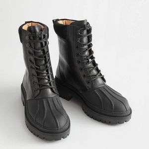 NWT & OTHER STORIES Black Combat Boots